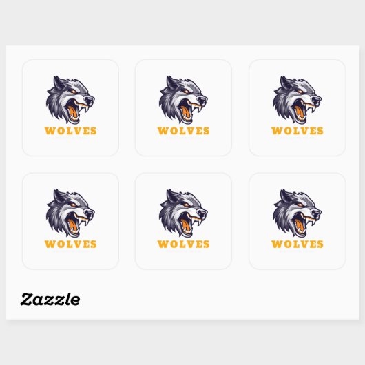Wolvensticker Vierkante Sticker (Vel)