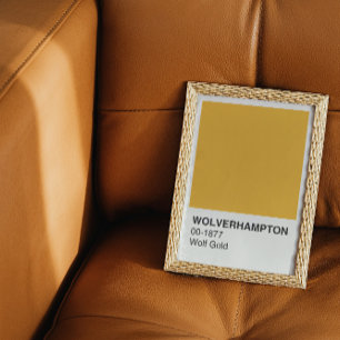 Wolverhampton Wolf Gold - Witte rand Perfect Poster