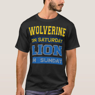 Wolverine op zaterdag Lion op zondag golfcoachgift T-shirt