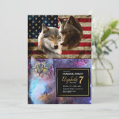 Wolves American Flag Kaart (Staand voorkant)