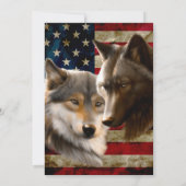 Wolves American Flag Kaart (Achterkant)