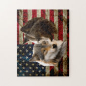 Wolves American Flag Legpuzzel (Verticaal)