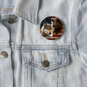 Wolves American Flag Ronde Button 5,7 Cm (In situ)