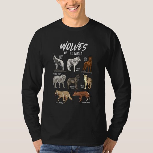 Wolves Animals of the World Wolf Hunter Educationa T-shirt (Voorkant)
