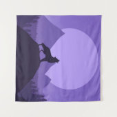 Wolves Howling Moon | Ideaal geschenk ter gelegenh Wandkleed (Voorkant (horizontaal))