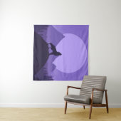 Wolves Howling Moon | Ideaal geschenk ter gelegenh Wandkleed (In Situ (horizontaal))