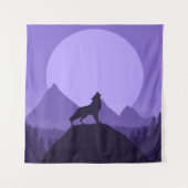 Wolves Howling Moon | Ideaal geschenk ter gelegenh Wandkleed (Voorkant)