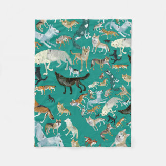 Wolves of the World (pattern) Fleece Deken