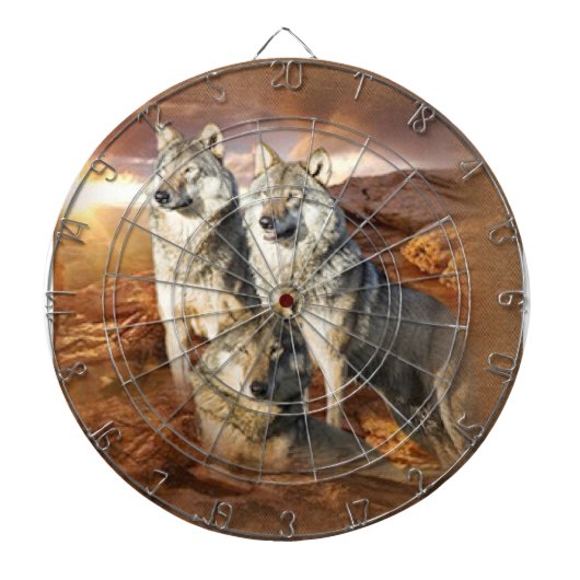 Wolves Trio Dartboard Dartbord (Voorkant)
