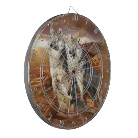 Wolves Trio Dartboard Dartbord (Voorkant Links)