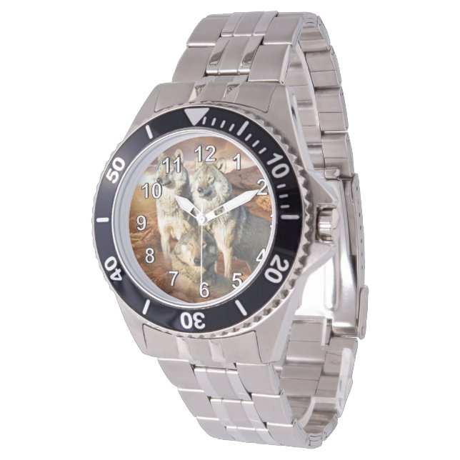 Wolves Trio Horloge (Gekanteld)