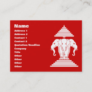 Wom drie kopende olifant Lao / laos vlag Visitekaartje