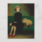 Woman and Capybara on the couch Briefkaart (Voorkant)