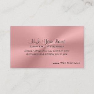 Woman Attorney luxury roze chrome look, slogan Visitekaartje