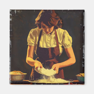 Woman Bake  Magneet