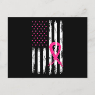 Woman Breast Cancer Awareness  American Fla Briefkaart
