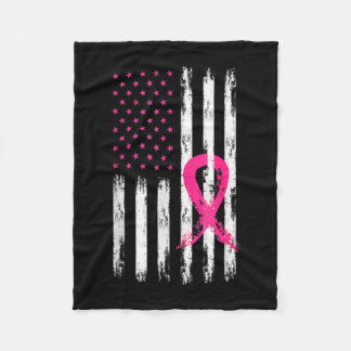 Woman Breast Cancer Awareness  American Fla Fleece Deken