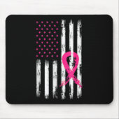 Woman Breast Cancer Awareness American Fla Muismat (Voorkant)