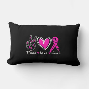 Woman Breast Cancer Awareness Costume Pink Peace L Kussen
