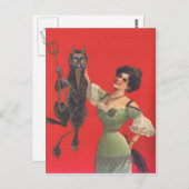 Woman Catching Krampus Briefkaart (Voorkant / Achterkant)