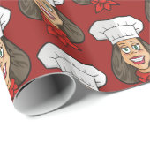 Woman Chef Cadeaupapier (Rol Hoek)