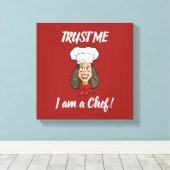 Woman Chef Canvas Afdruk (Insitu (Houten vloer))