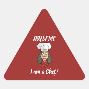 Woman Chef Driehoek Sticker