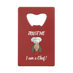 Woman Chef Kredietkaart Flessenopener