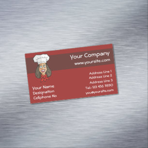 Woman Chef Magnetisch Visitekaartje