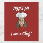 Woman Chef Wijn Etiket (Enkel label)