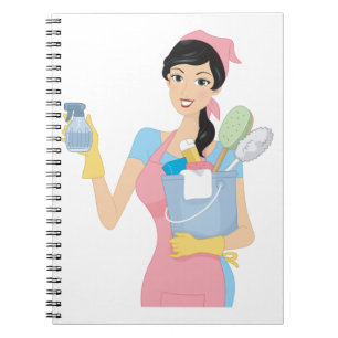 Woman Cleaning Notitieboek