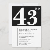 Woman Elegant 43e anniversaire invitation Chic Sim (Devant)