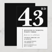 Woman Elegant 43e anniversaire invitation Chic Sim (Devant / Derrière)