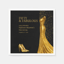 Woman Elegant Fabulous Golden Dress 50th Birthday