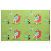Woman Fabric Retro Reading Stof (Fat Quarter)