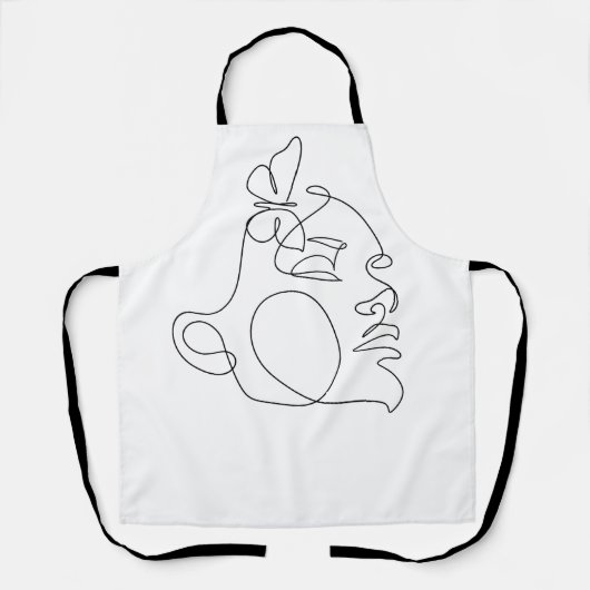 Woman Face Line Art Schort (Voorkant)