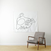 Woman Face Line Art Wandkleed (In Situ (horizontaal))