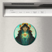Woman Fantasy Sci-Fi met gloeiend hart Magneet (Insitu (Vaatwasser))