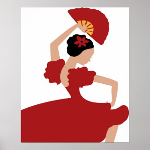 Woman Flamenco Dancer Poster