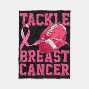 Woman Football Tackle Breast Cancer Awareness Pink Fleece Deken