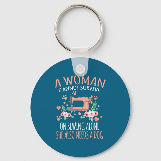Woman Funny Sewing Quote  Sleutelhanger (Voorkant)