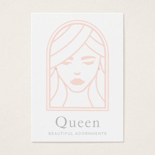 Woman Girl Face White Earring Display Kaart (Voorkant)