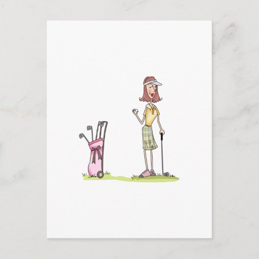 Woman Golfer Briefkaart (Voorkant)