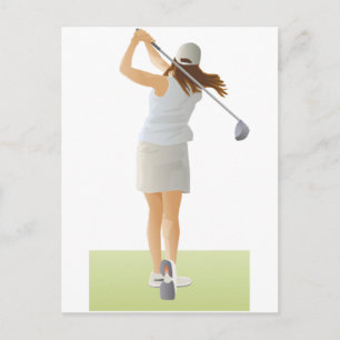 Woman Golfer Briefkaart