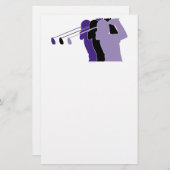 Woman Golfer Briefpapier (Voorkant / Achterkant)