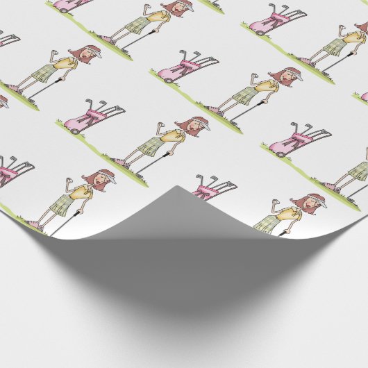 Woman Golfer Cadeaupapier (Hoek)