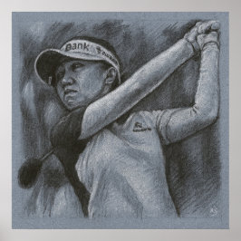 Woman Golfer Drawing - Golf Art Print