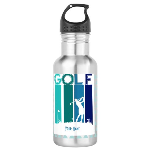 Woman Golfer Gepersonaliseerd waterfles (Voorkant)