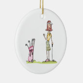 Woman Golfer Keramisch Ornament (Rechts)