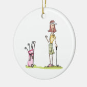 Woman Golfer Keramisch Ornament (Links)